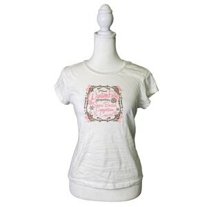 Y2K Aeropostale Baby Tee White Winterfest Graphic Snowboard women's Size Large